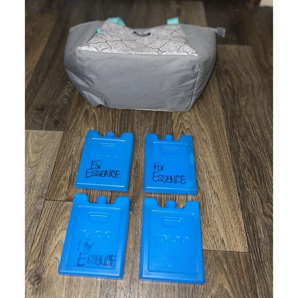 Essential Tote Lunch Bag Cooler, 14 Can Capacity, Gray and Teal - Picture 9 of 9